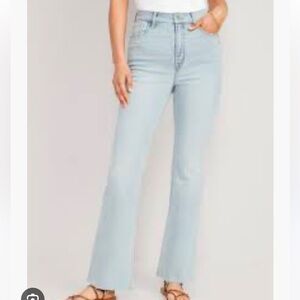 NWT Old Navy Higher High-Waisted Cut-Off Flare Jeans